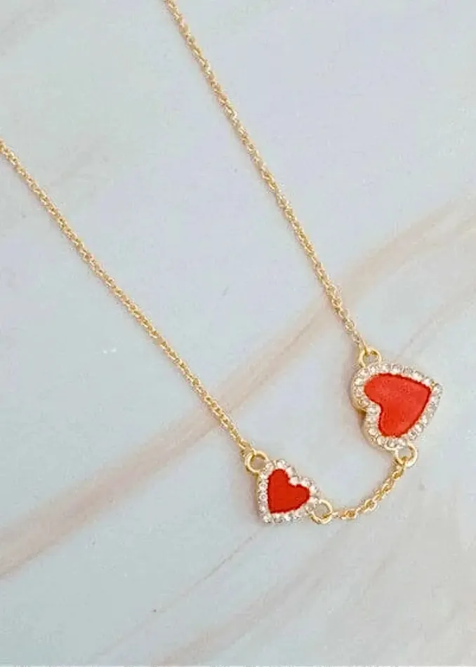Poet Street Boutique Necklaces Double Hearts Many Loves Necklace