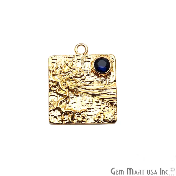 PreStyled Sets GemmartUSA DIY Gold Plated Square Chandelier Gemstone Dangle Connector 1PC
