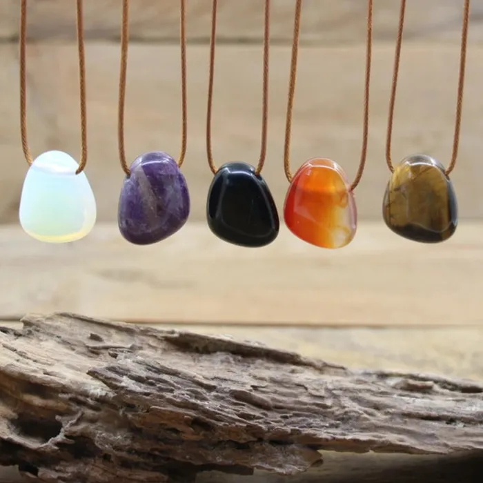 QingChengJewelry Store Necklaces Natural Stone Crystal Necklace