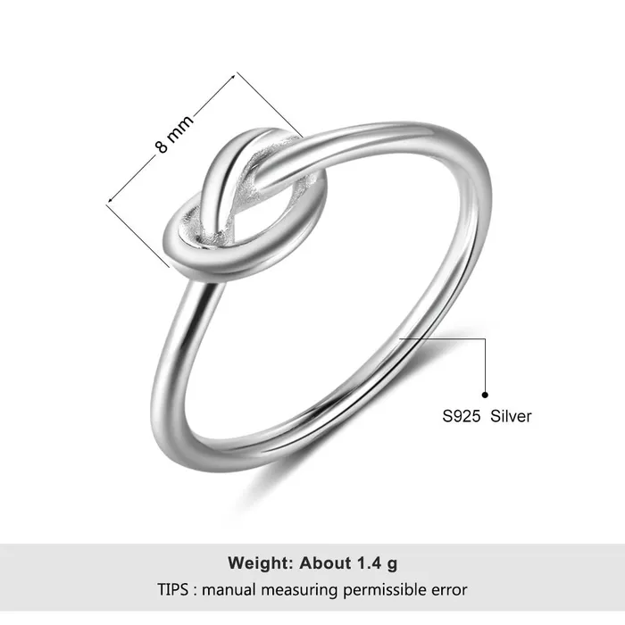 Rings customjewelryan Personalized Sterling Silver Ring Knot My Heart Fashion Jewelry Gift for Lovers and Friends