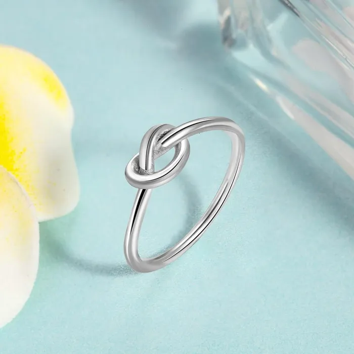 Rings customjewelryan Personalized Sterling Silver Ring Knot My Heart Fashion Jewelry Gift for Lovers and Friends