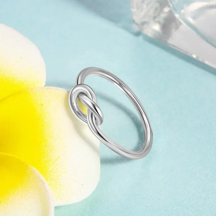 Rings customjewelryan Personalized Sterling Silver Ring Knot My Heart Fashion Jewelry Gift for Lovers and Friends