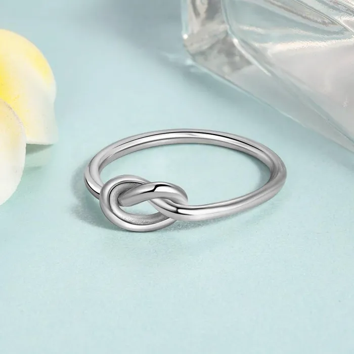 Rings customjewelryan Personalized Sterling Silver Ring Knot My Heart Fashion Jewelry Gift for Lovers and Friends