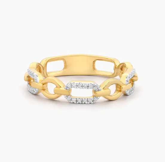 Rings Ella Stein Ella Stein Gold Diamond Link Ring SI1981