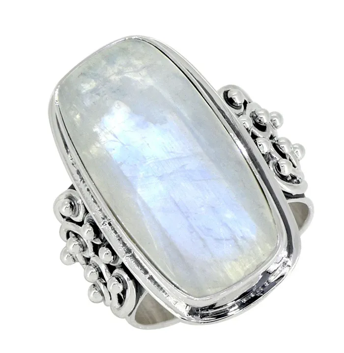 Rings Rainbow Moonstone Solid 925 Sterling Silver Ring YoTreasure