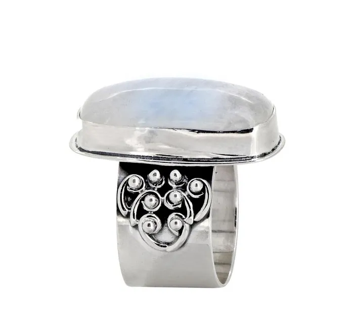 Rings Rainbow Moonstone Solid 925 Sterling Silver Ring YoTreasure