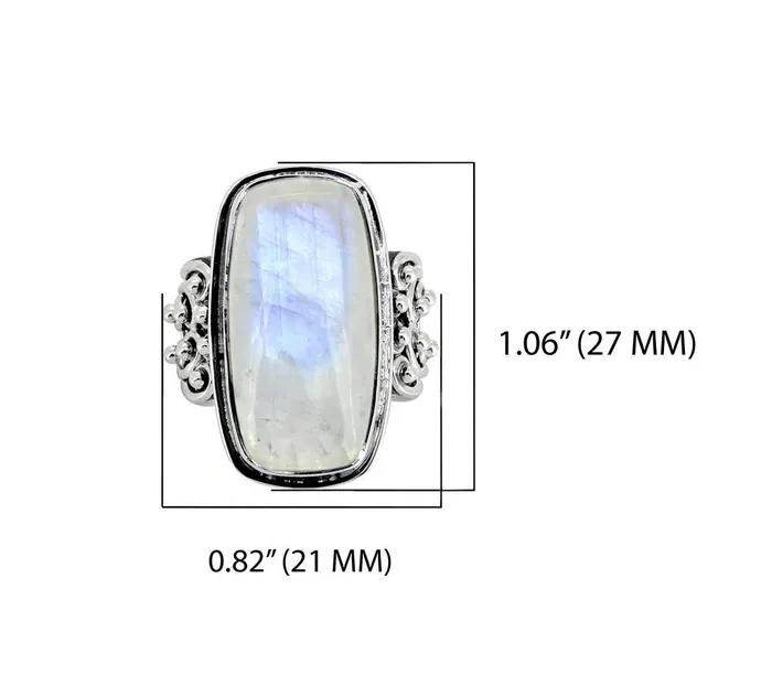 Rings Rainbow Moonstone Solid 925 Sterling Silver Ring YoTreasure