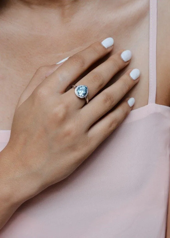 Rings YoTreasure 361 Ct Sky Blue Topaz Solid 925 Sterling Silver Ring Jewelry