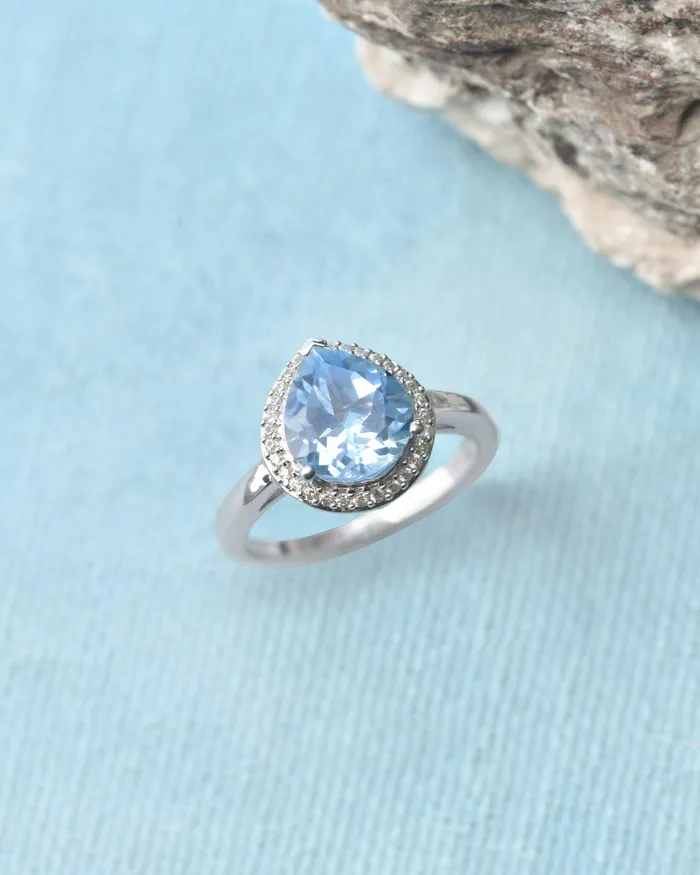 Rings YoTreasure 361 Ct Sky Blue Topaz Solid 925 Sterling Silver Ring Jewelry