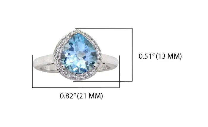 Rings YoTreasure 361 Ct Sky Blue Topaz Solid 925 Sterling Silver Ring Jewelry