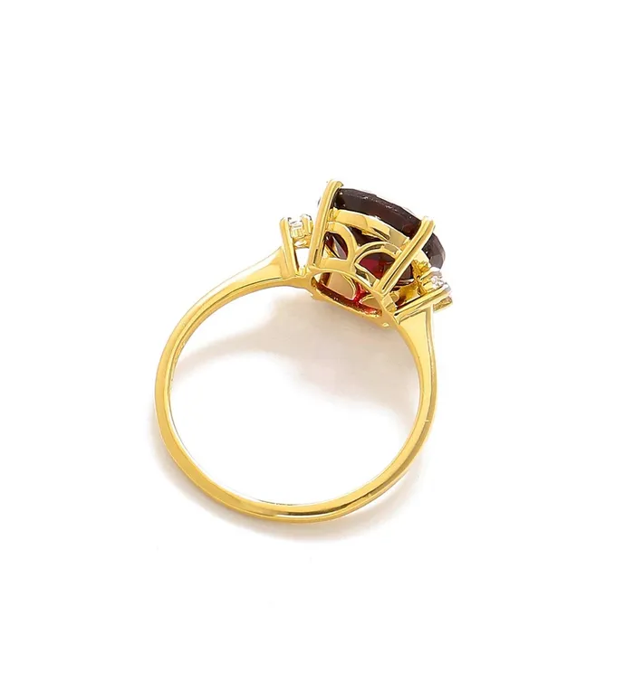 Rings YoTreasure 385 Ct Garnet Solid 10k Yellow Gold Ring Jewelry