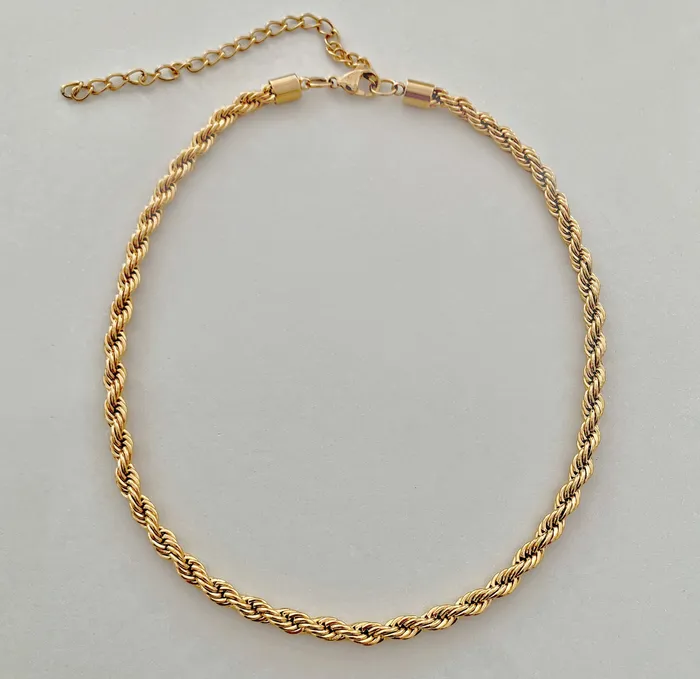 RONNIE GOLD ROPE CHAIN NECKLACE Mai Dsire Necklaces