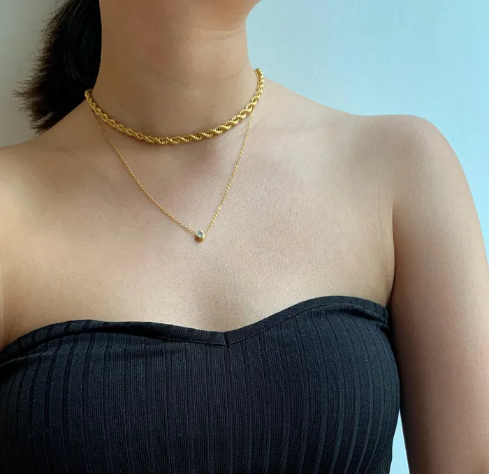 RONNIE GOLD ROPE CHAIN NECKLACE Mai Dsire Necklaces