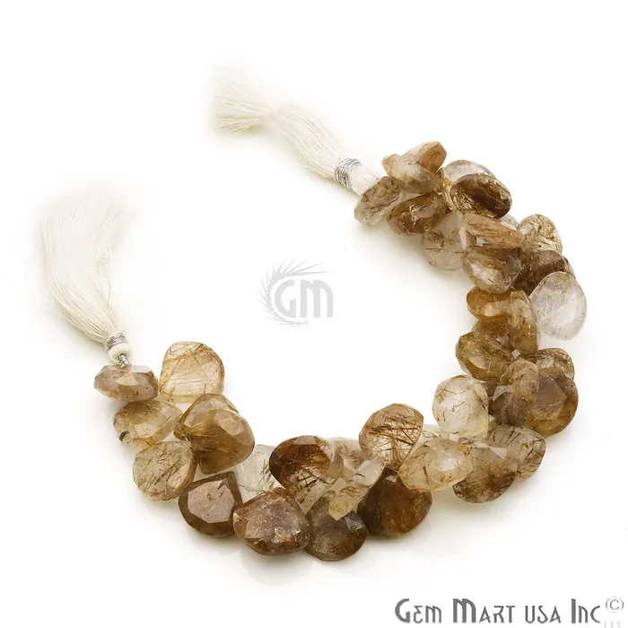Rutilated Quartz Heart Beads 8 Inch Gemstone Strands Drilled Strung Briolette Beads Heart Shape 15mm GemmartUSA Necklaces Rutilated Quartz Heart Beads 8 Inch Gemstone Strands Drilled Strung Briolette Beads Heart Shape 15mm GemmartUSA Necklaces