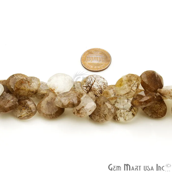 Rutilated Quartz Heart Beads 8 Inch Gemstone Strands Drilled Strung Briolette Beads Heart Shape 15mm GemmartUSA Necklaces Rutilated Quartz Heart Beads 8 Inch Gemstone Strands Drilled Strung Briolette Beads Heart Shape 15mm GemmartUSA Necklaces