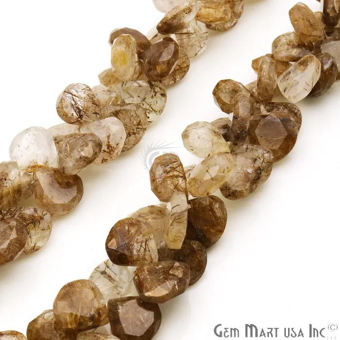 Rutilated Quartz Heart Beads 8 Inch Gemstone Strands Drilled Strung Briolette Beads Heart Shape 15mm GemmartUSA Necklaces Rutilated Quartz Heart Beads 8 Inch Gemstone Strands Drilled Strung Briolette Beads Heart Shape 15mm GemmartUSA Necklaces