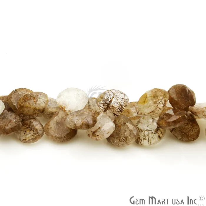 Rutilated Quartz Heart Beads 8 Inch Gemstone Strands Drilled Strung Briolette Beads Heart Shape 15mm GemmartUSA Necklaces Rutilated Quartz Heart Beads 8 Inch Gemstone Strands Drilled Strung Briolette Beads Heart Shape 15mm GemmartUSA Necklaces