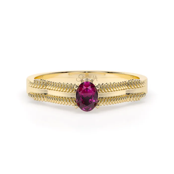 Safiya Jewels Rings Noble Grace 14K Yellow Gold Natural Alexandrite Ring