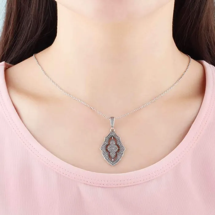 Solid 925 Sterling Silver Necklace Pendants Fashion Women Necklace Vintage Design Jewelry Personalized Jewel Necklaces