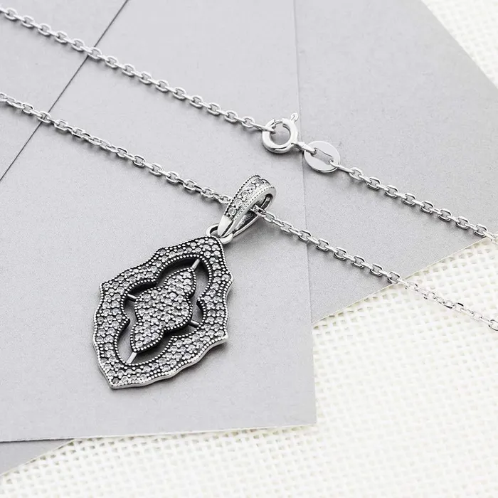 Solid 925 Sterling Silver Necklace Pendants Fashion Women Necklace Vintage Design Jewelry Personalized Jewel Necklaces