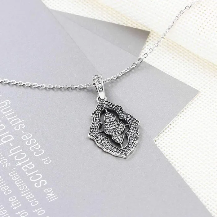 Solid 925 Sterling Silver Necklace Pendants Fashion Women Necklace Vintage Design Jewelry Personalized Jewel Necklaces