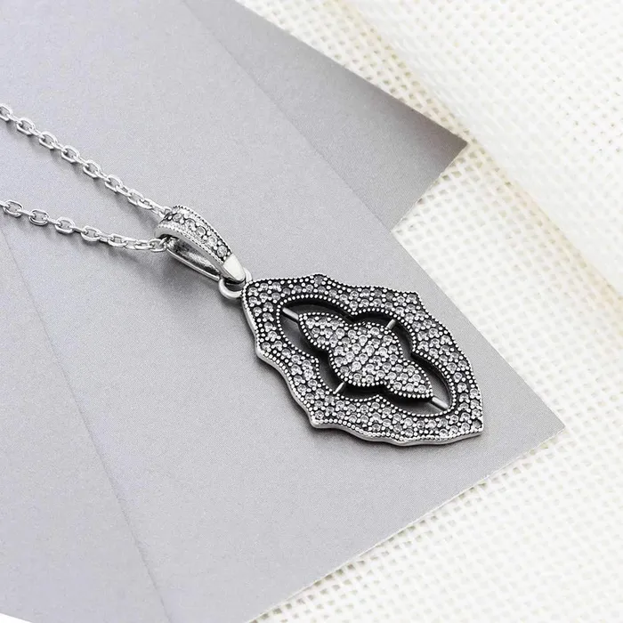 Solid 925 Sterling Silver Necklace Pendants Fashion Women Necklace Vintage Design Jewelry Personalized Jewel Necklaces