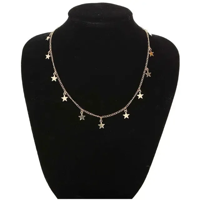 StarHeart Pendant Necklace for Women and Girls Chain Link in Gold SWEET T 52 Necklaces