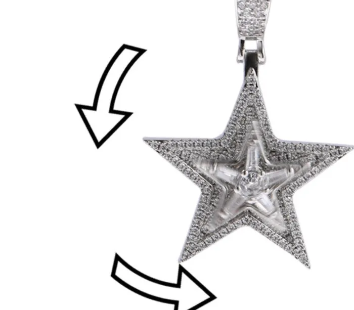 Star Necklace Star Necklace Silver Iced Out Star Pendant Diamond Star Pendant Diamond Star Necklace Star Shape Pendant Hip Hop Minx London Necklaces