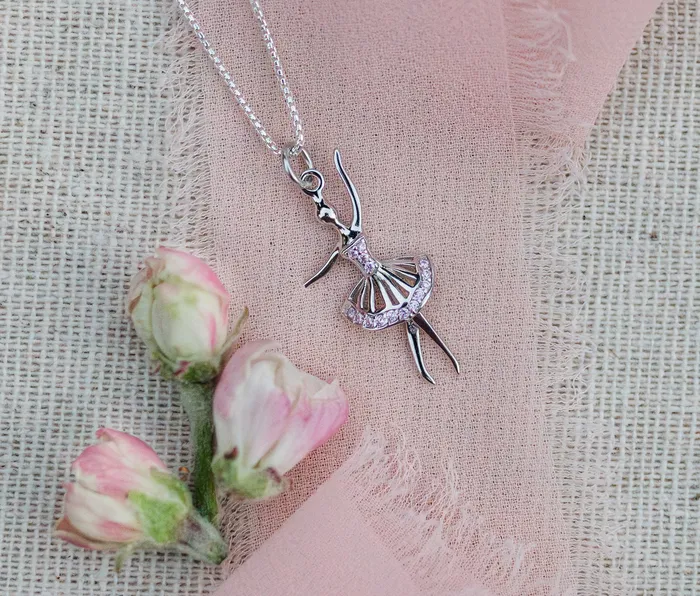 Sterling Silver Childrens Ballerina Necklace for Girls Cherished Moments Necklaces