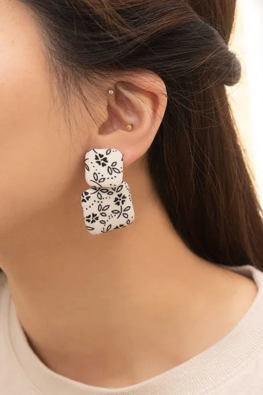 Textile Drop Earrings Lovoda Earrings