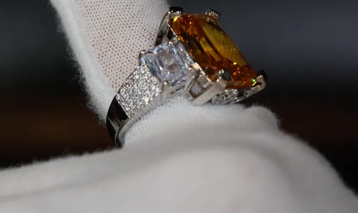 Three Stone Ring Yellow Diamond Ring Womens Engagement Ring Engagement Rings Lab Diamonds London Rings
