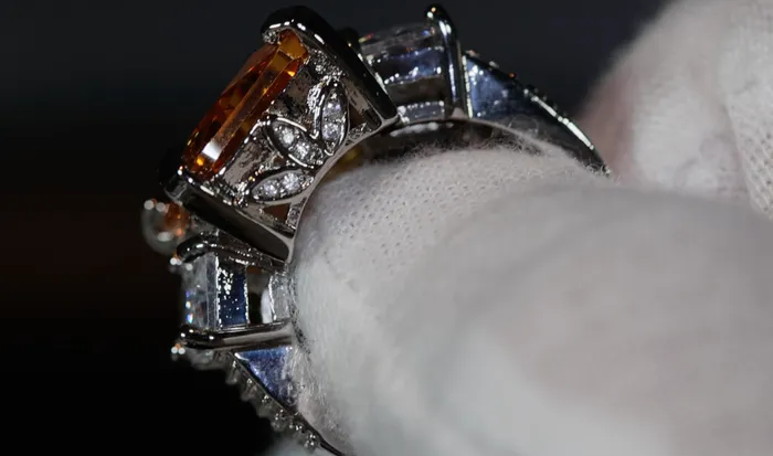 Three Stone Ring Yellow Diamond Ring Womens Engagement Ring Engagement Rings Lab Diamonds London Rings