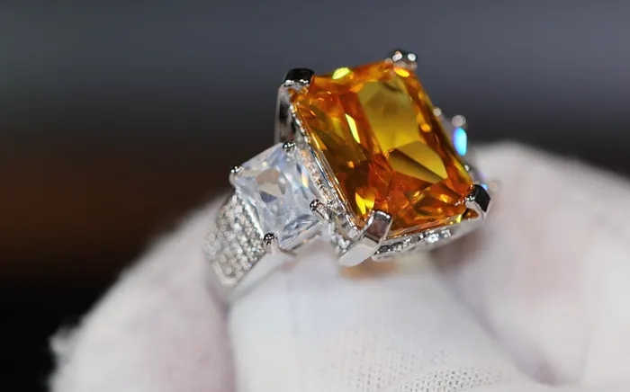 Three Stone Ring Yellow Diamond Ring Womens Engagement Ring Engagement Rings Lab Diamonds London Rings