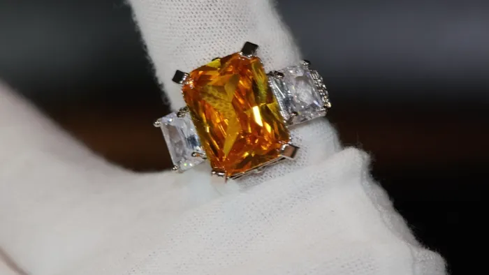 Three Stone Ring Yellow Diamond Ring Womens Engagement Ring Engagement Rings Lab Diamonds London Rings