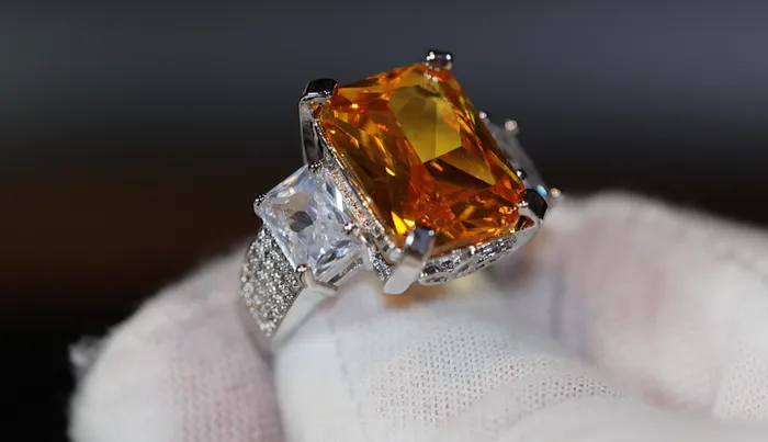 Three Stone Ring Yellow Diamond Ring Womens Engagement Ring Engagement Rings Lab Diamonds London Rings