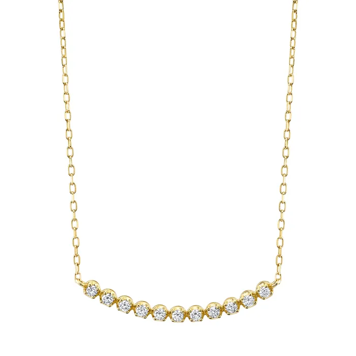 TVON Necklaces 14K 023cttw VS White Diamond Smile Necklace