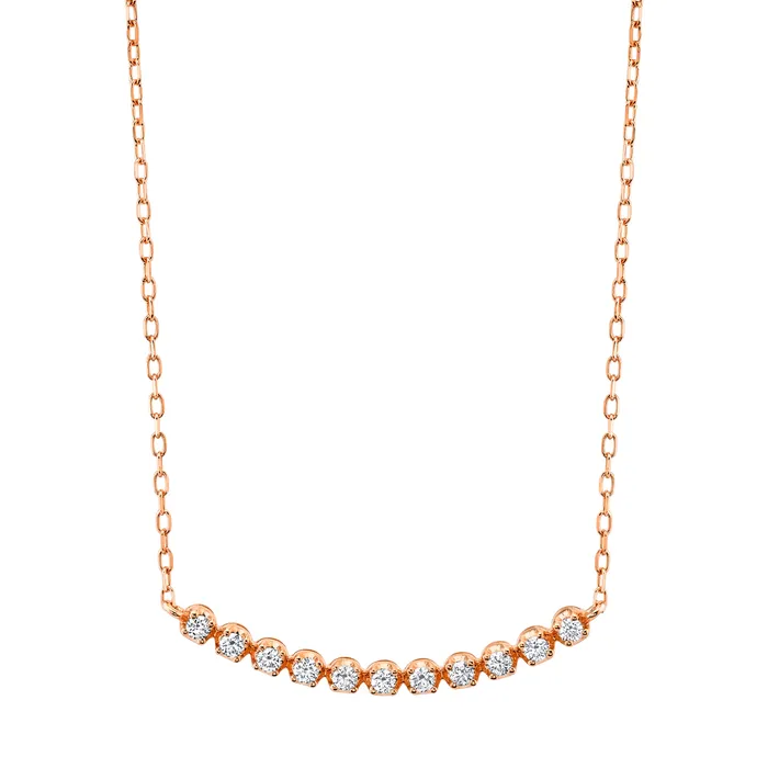 TVON Necklaces 14K 023cttw VS White Diamond Smile Necklace