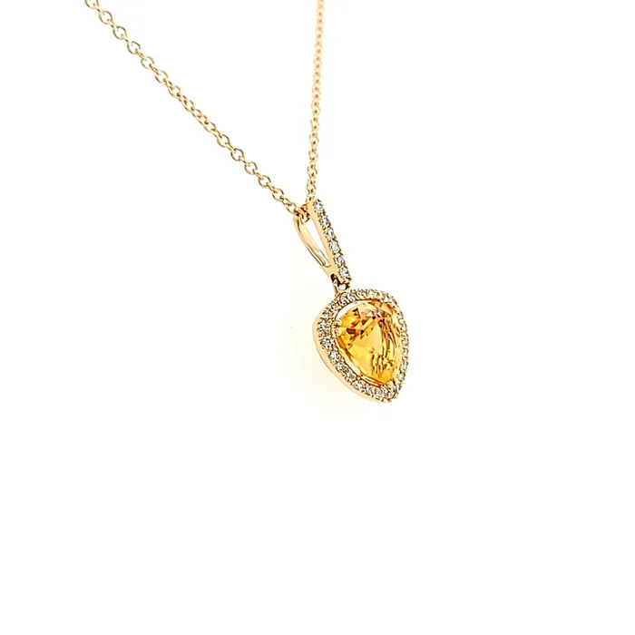 Yellow Gold Citrine Diamond Trillion Necklace I7792 First Class Co Necklaces Yellow Gold Citrine Diamond Trillion Necklace I7792 First Class Co Necklaces