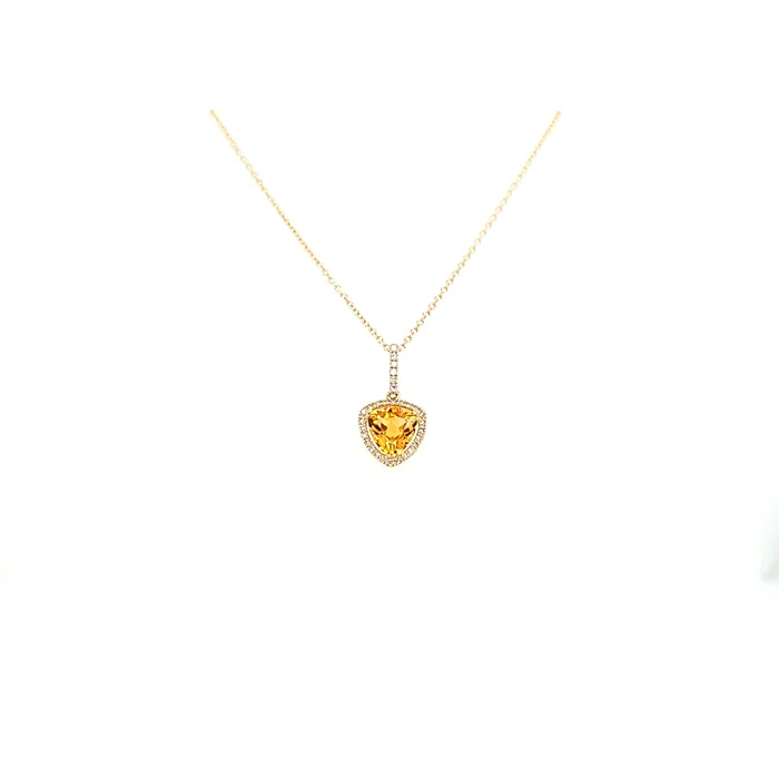 Yellow Gold Citrine Diamond Trillion Necklace I7792 First Class Co Necklaces Yellow Gold Citrine Diamond Trillion Necklace I7792 First Class Co Necklaces