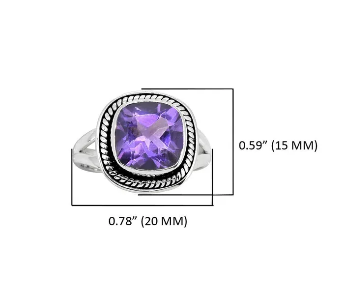 YoTreasure Amethyst Solid 925 Sterling Silver Split Shank Ring Jewelry Rings