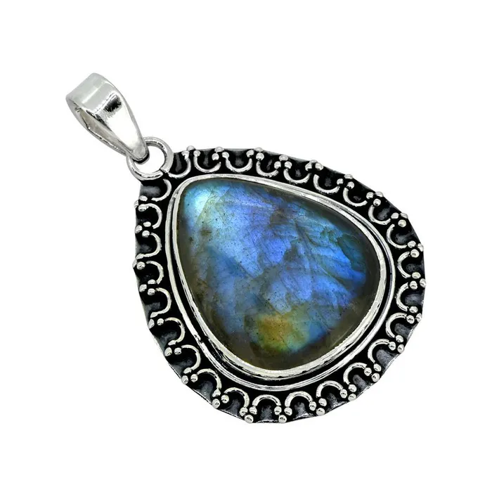YoTreasure Labradorite Solid 925 Sterling Silver Pendant 1 14 Necklaces