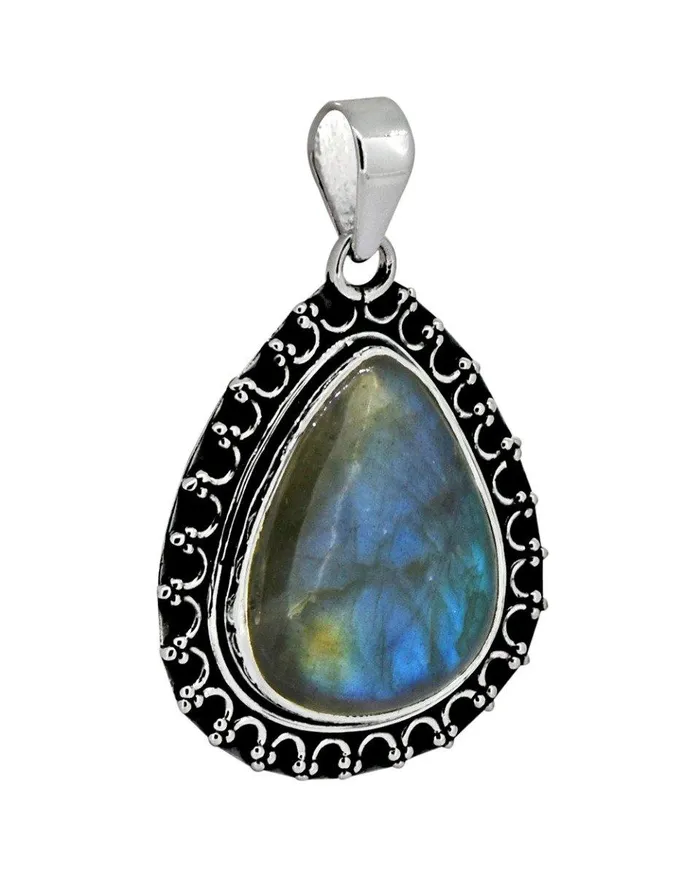 YoTreasure Labradorite Solid 925 Sterling Silver Pendant 1 14 Necklaces