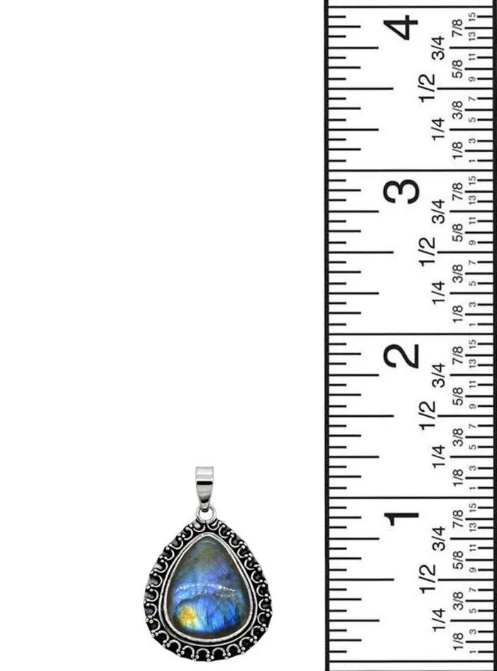 YoTreasure Labradorite Solid 925 Sterling Silver Pendant 1 14 Necklaces