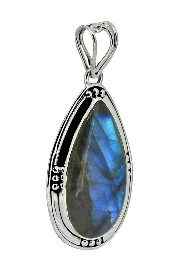 YoTreasure Labradorite Solid 925 Sterling Silver Pendant 2 12 Necklaces