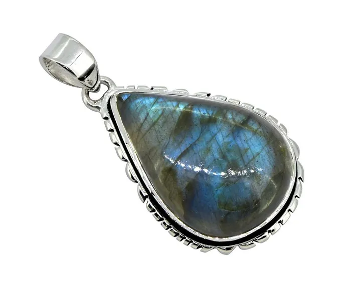 YoTreasure Labradorite Solid 925 Sterling Silver Pendant Silver Jewelry 2 Necklaces