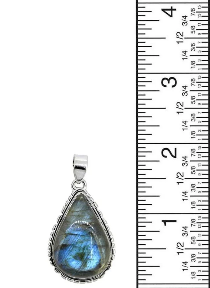 YoTreasure Labradorite Solid 925 Sterling Silver Pendant Silver Jewelry 2 Necklaces