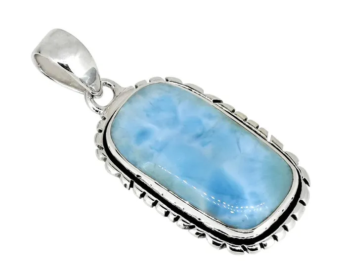 YoTreasure Larimar Solid 925 Sterling Silver Gemstone Pendant Necklace Necklaces