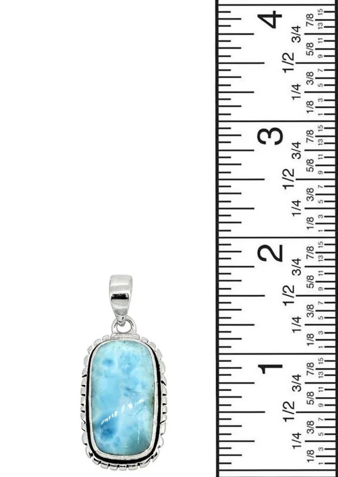 YoTreasure Larimar Solid 925 Sterling Silver Gemstone Pendant Necklace Necklaces