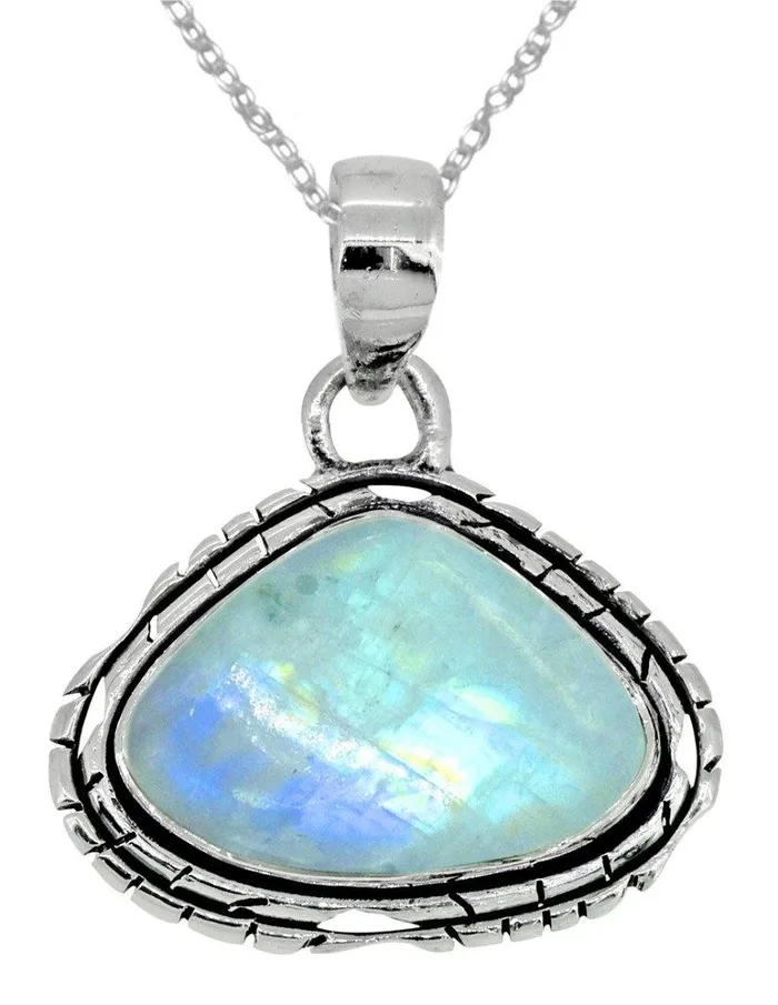 YoTreasure Moonstone Pendant Solid 925 Sterling Silver Necklace18 Necklaces YoTreasure Moonstone Pendant Solid 925 Sterling Silver Necklace18 Necklaces