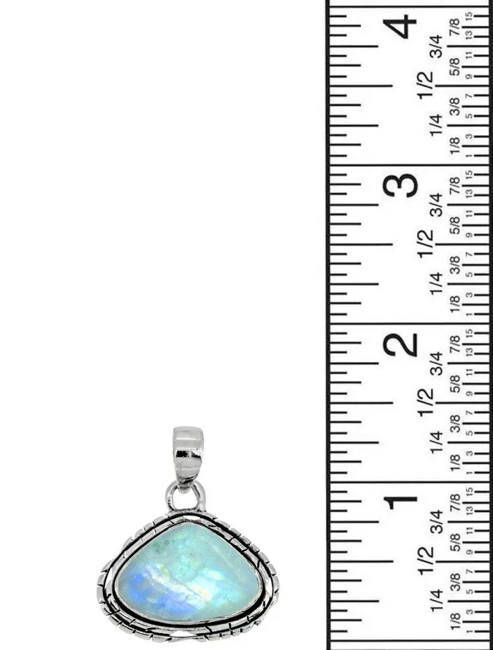 YoTreasure Moonstone Pendant Solid 925 Sterling Silver Necklace18 Necklaces